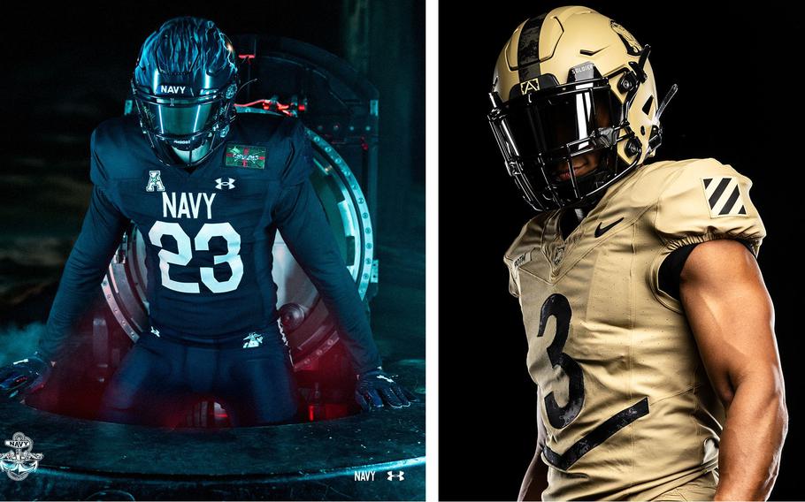 ArmyNavy game uniforms honor 3rd Infantry Division, Submarine Force Stars and Stripes